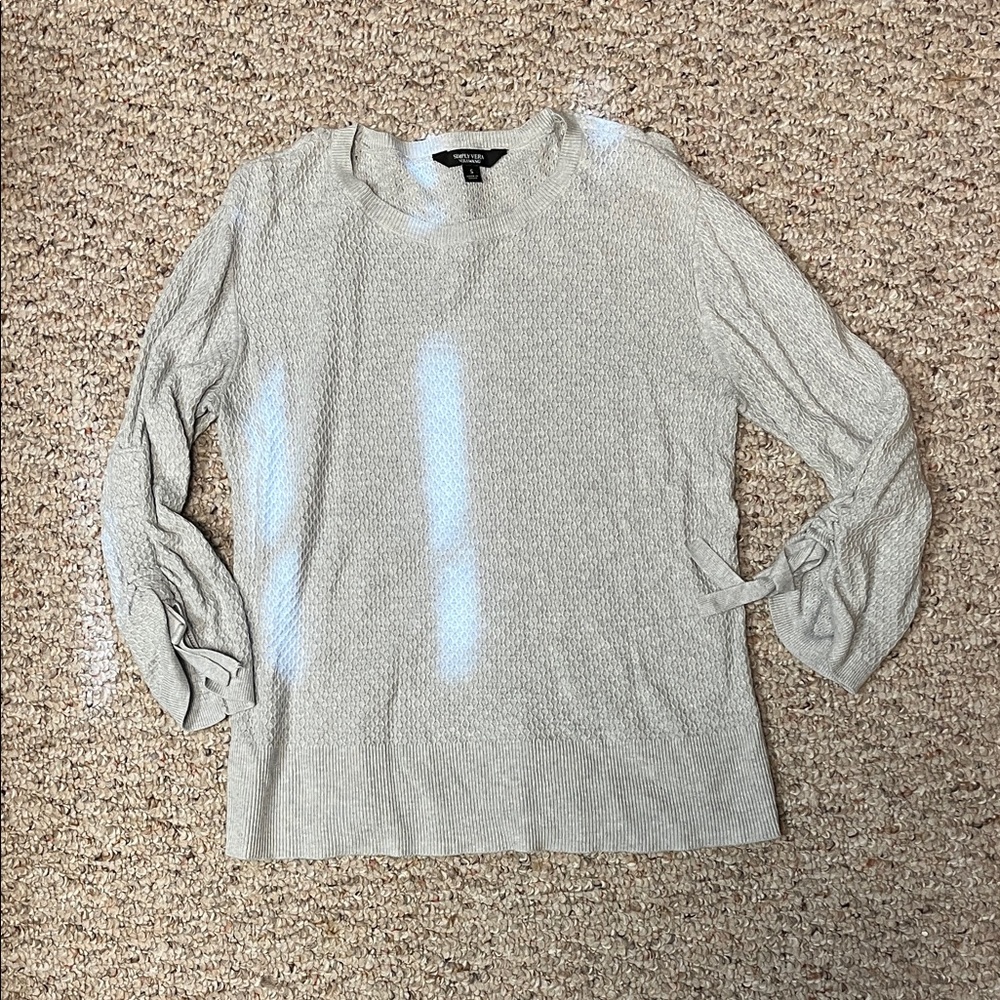 Simply Vera Vera Wang Textured Gray Blouse